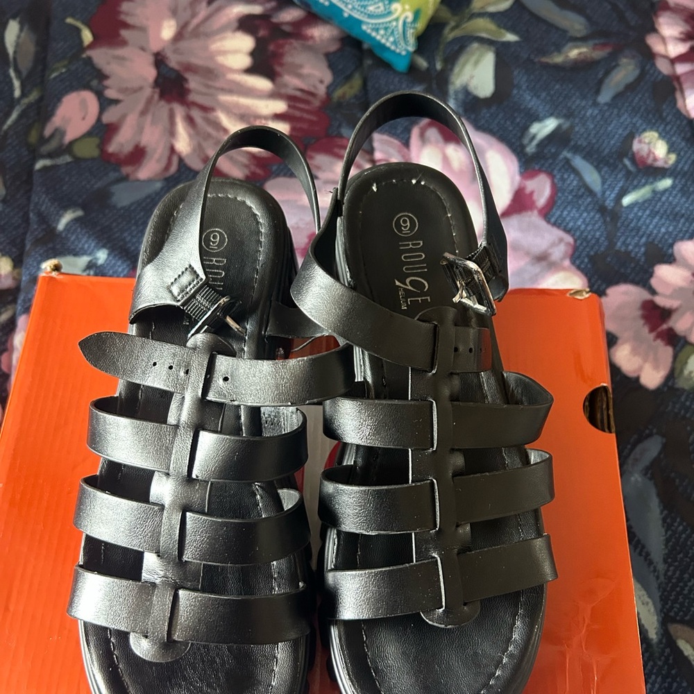 Black Strappy Sandals